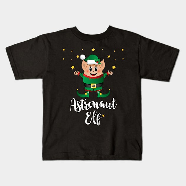 Astronaut Elf Xmas Elves Matching Family Group Christmas Kids T-Shirt by ZNOVANNA